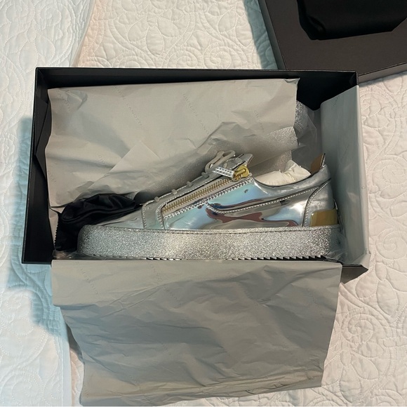 Giuseppe Zanotti Silver Metallic Sneakers